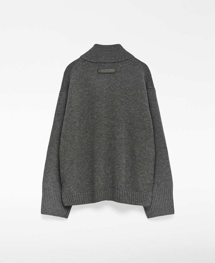 cardigan femme en laine mérinos à col montant