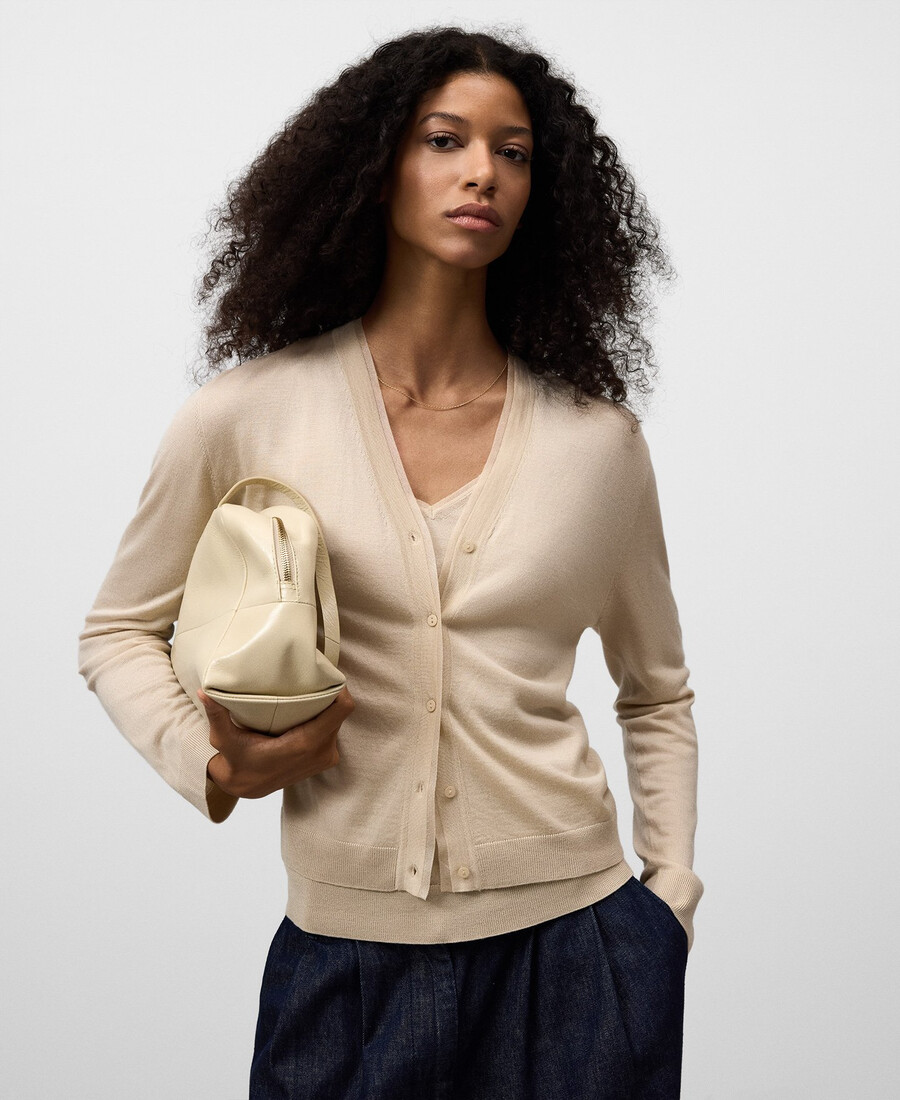 gilet en maille semi-transparente pour femme