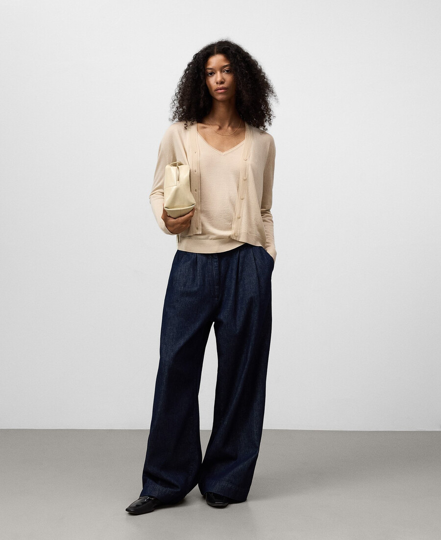 gilet en maille semi-transparente pour femme