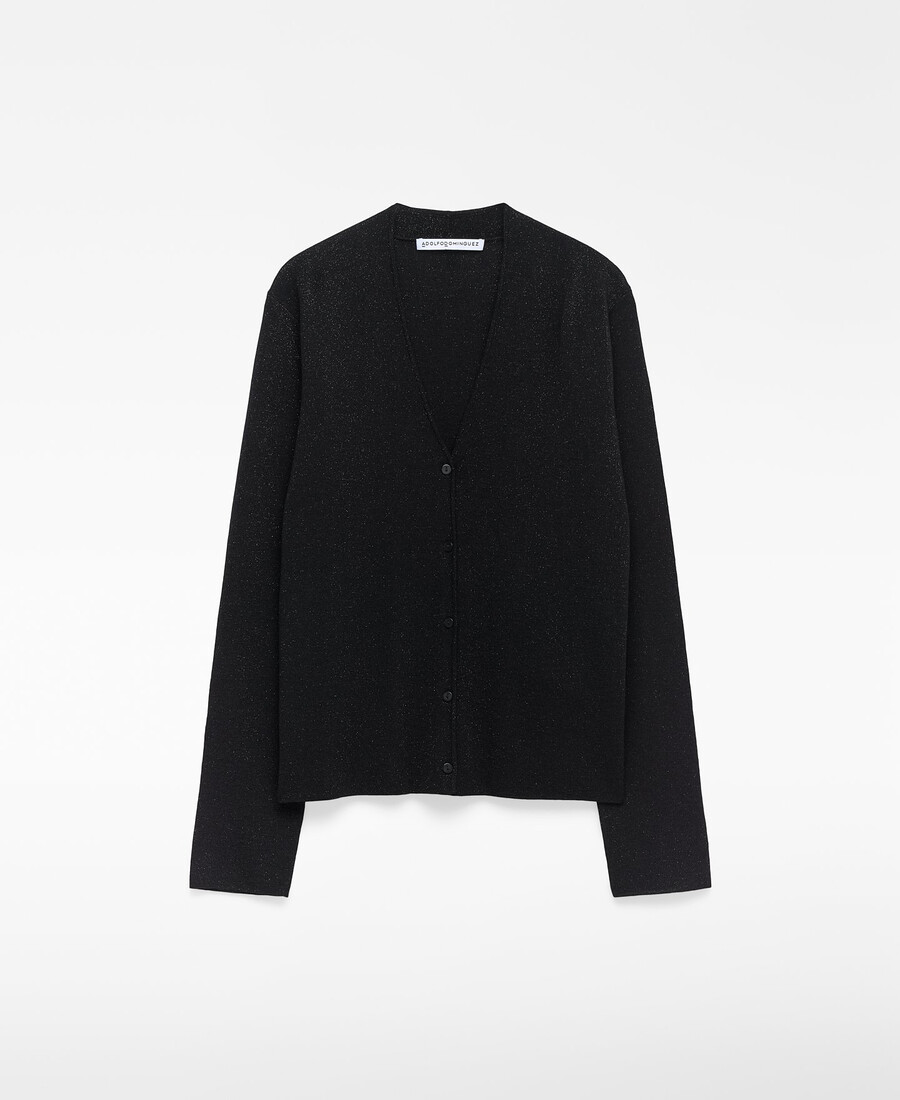 cardigan ajusté en maille métallisée pour femme