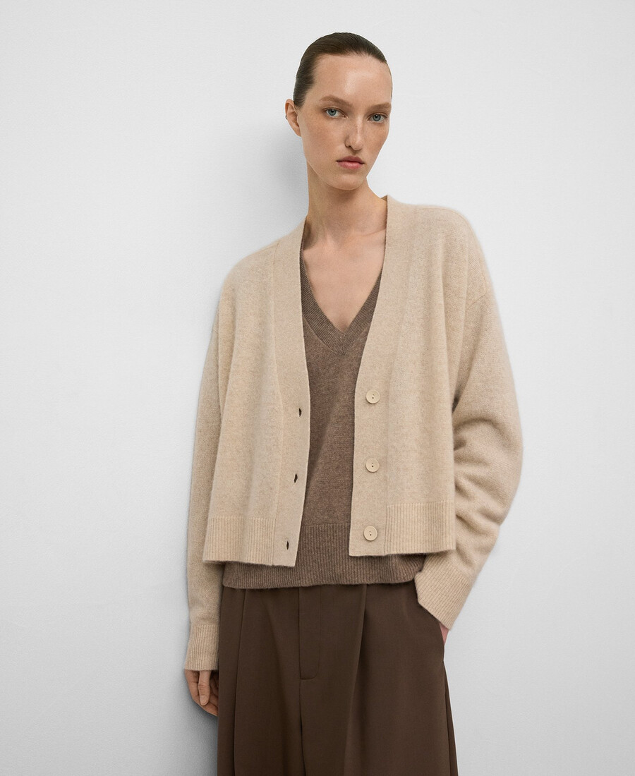 gilet en cachemire à col en v pour femme