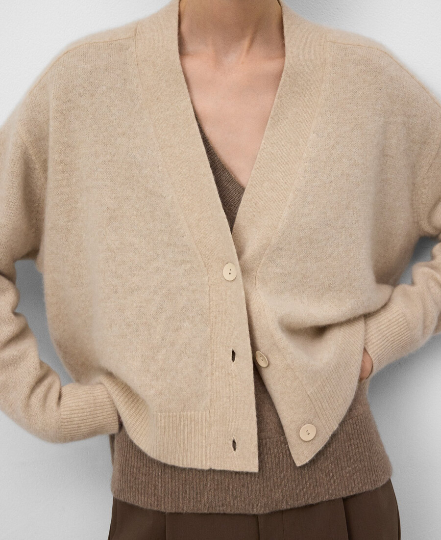 gilet en cachemire à col en v pour femme