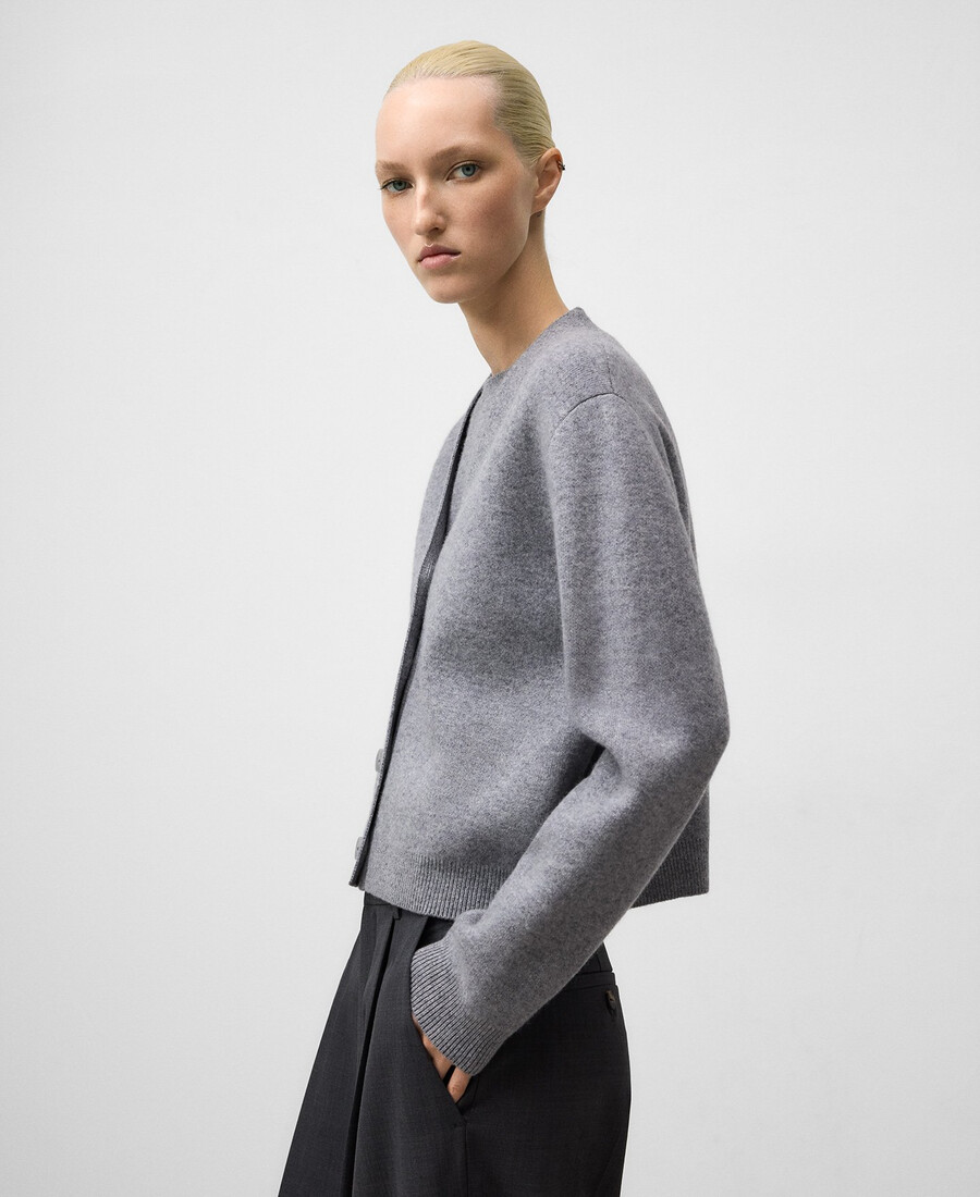 cardigan court en laine pour femme