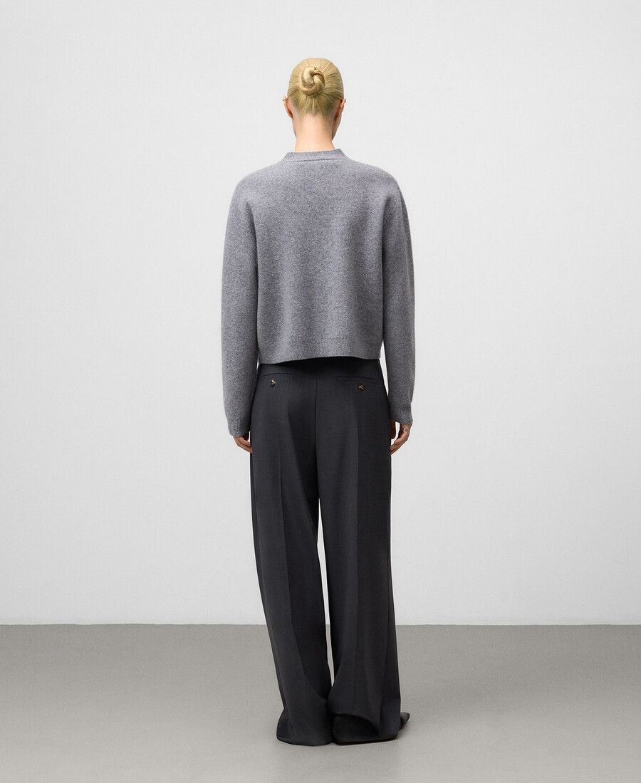 cardigan court en laine pour femme
