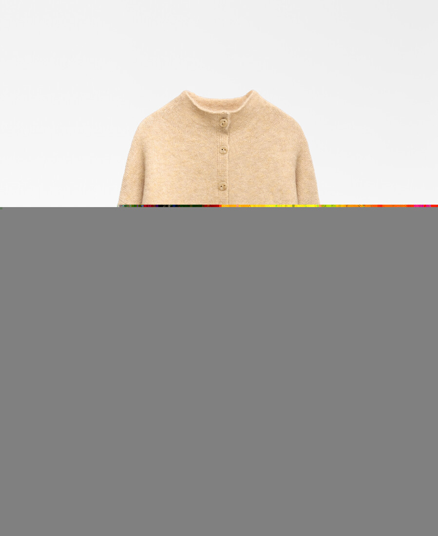 gilet en maille à col cheminée pour femme