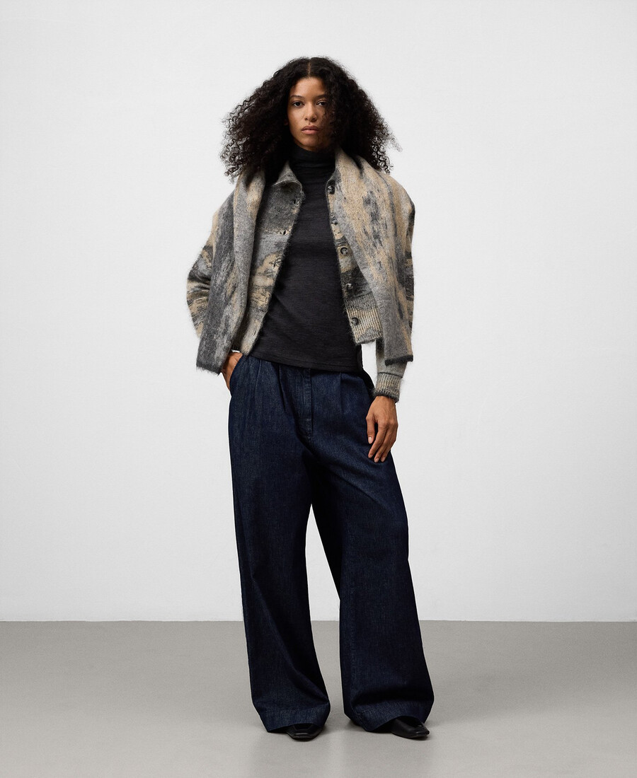gilet en maille jacquard dégradée pour femme