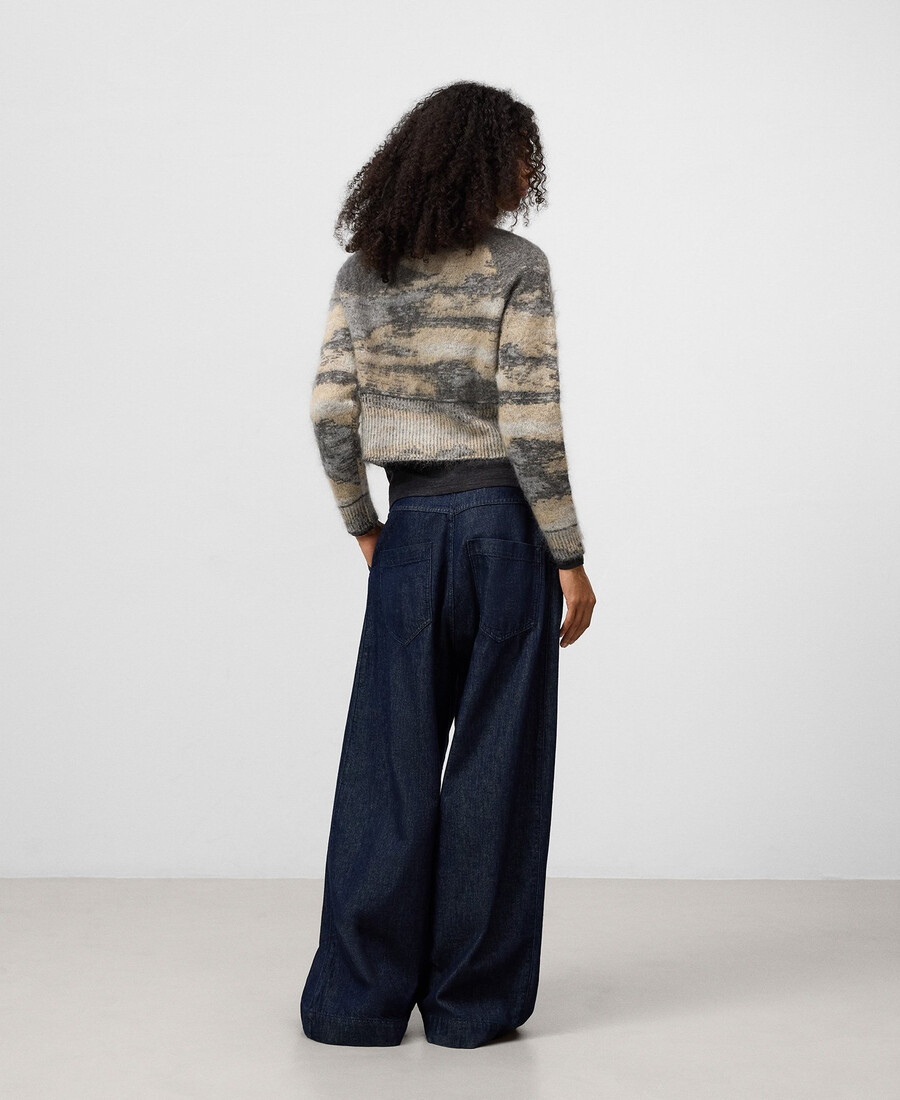 gilet en maille jacquard dégradée pour femme