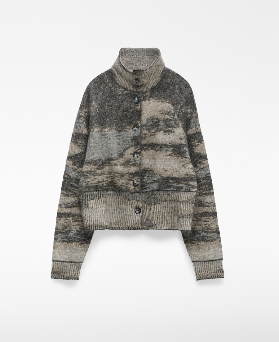 gilet en maille jacquard dégradée pour femme