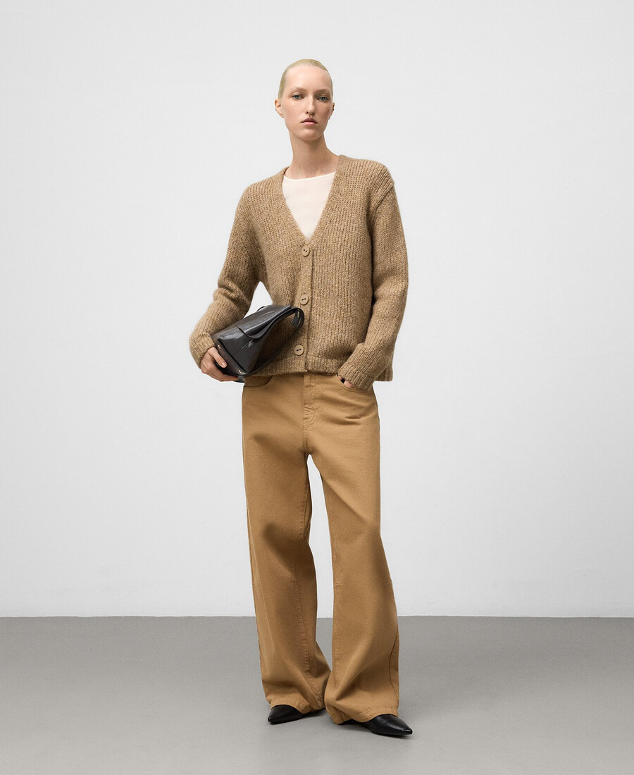 gilet en maille à col v pour femme