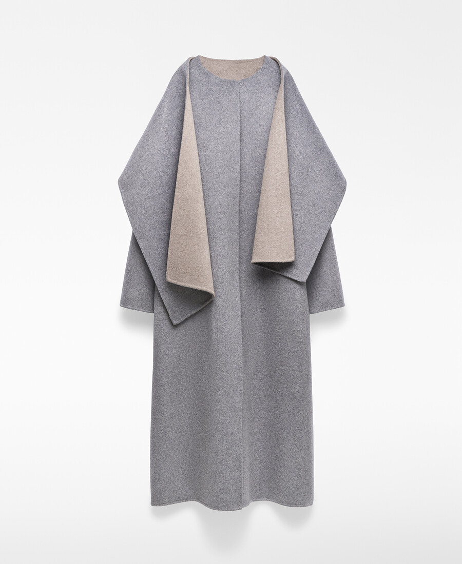 manteau double face avec écharpe femme