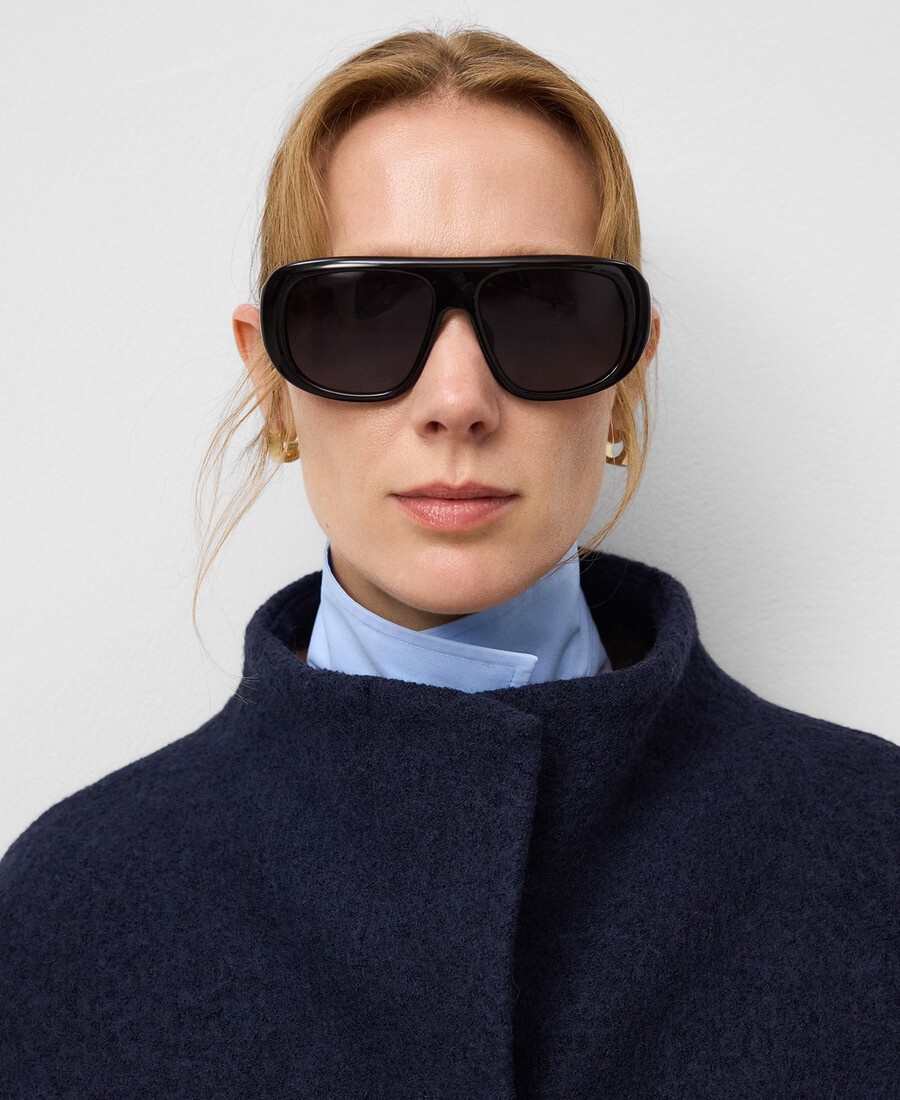 manteau long à col cheminée pour femme