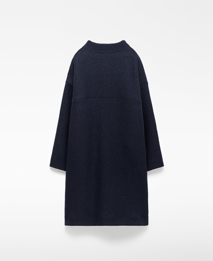 manteau long à col cheminée pour femme