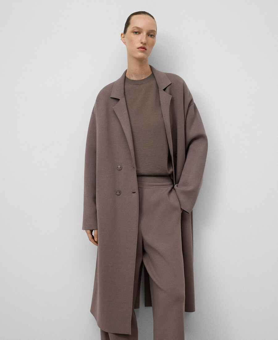 manteau long tricoté femme
