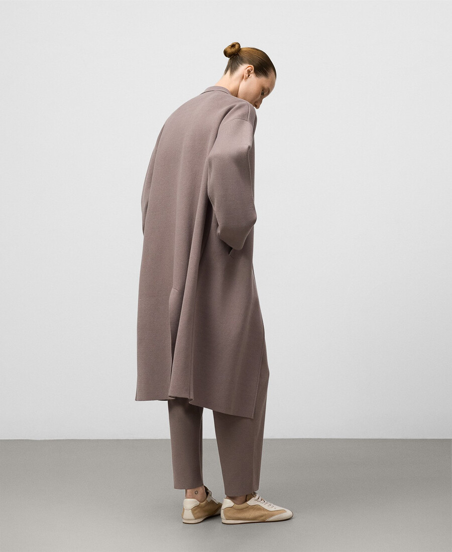 manteau long tricoté femme