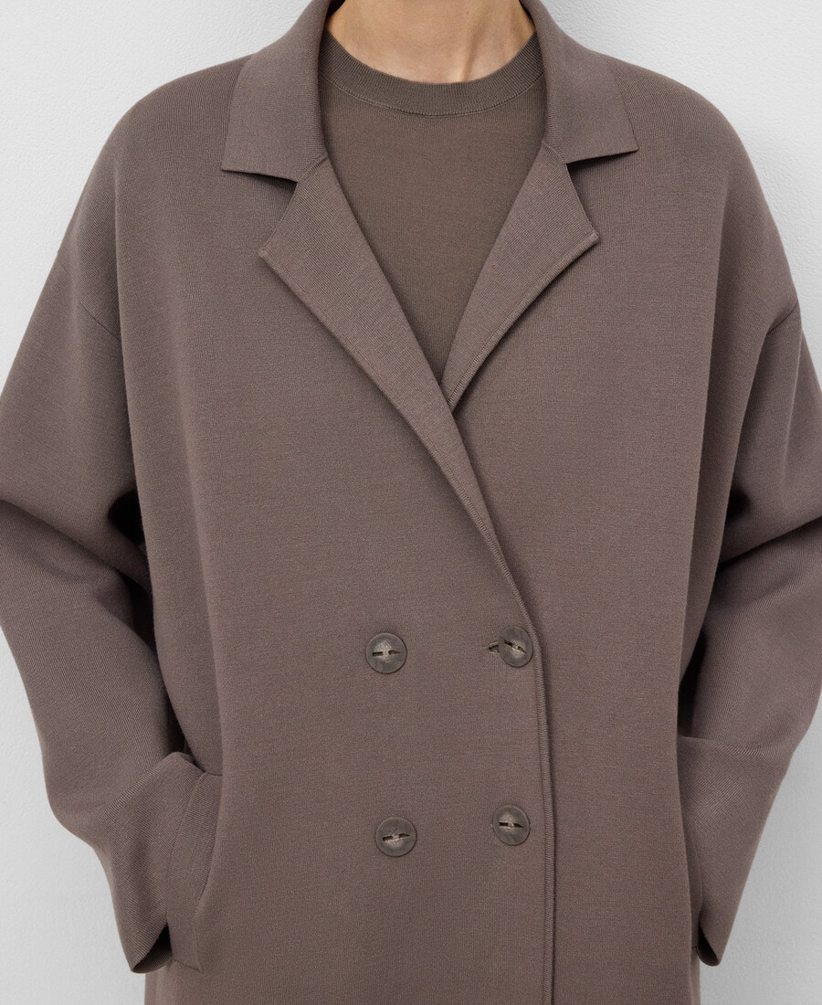 manteau long tricoté femme