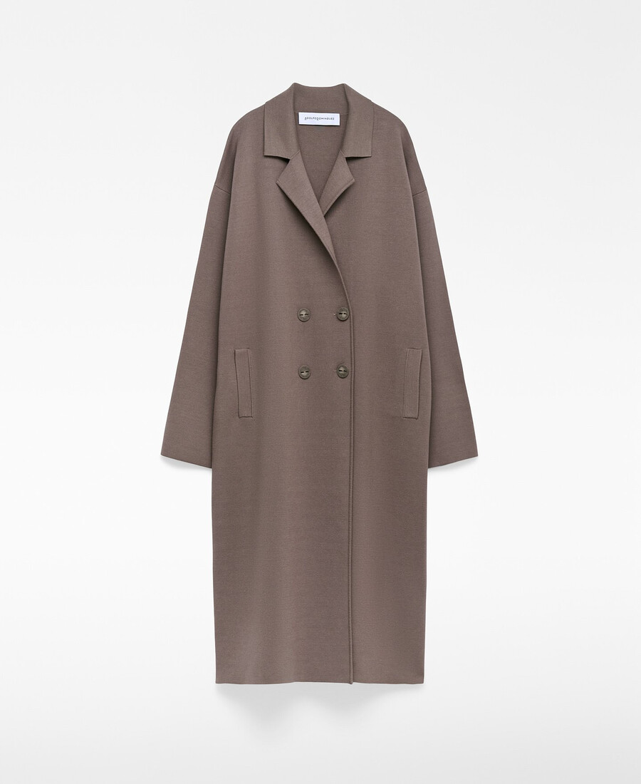 manteau long tricoté femme