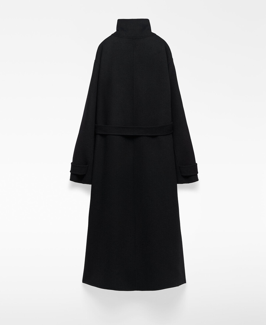 manteau femme à col montant croisé