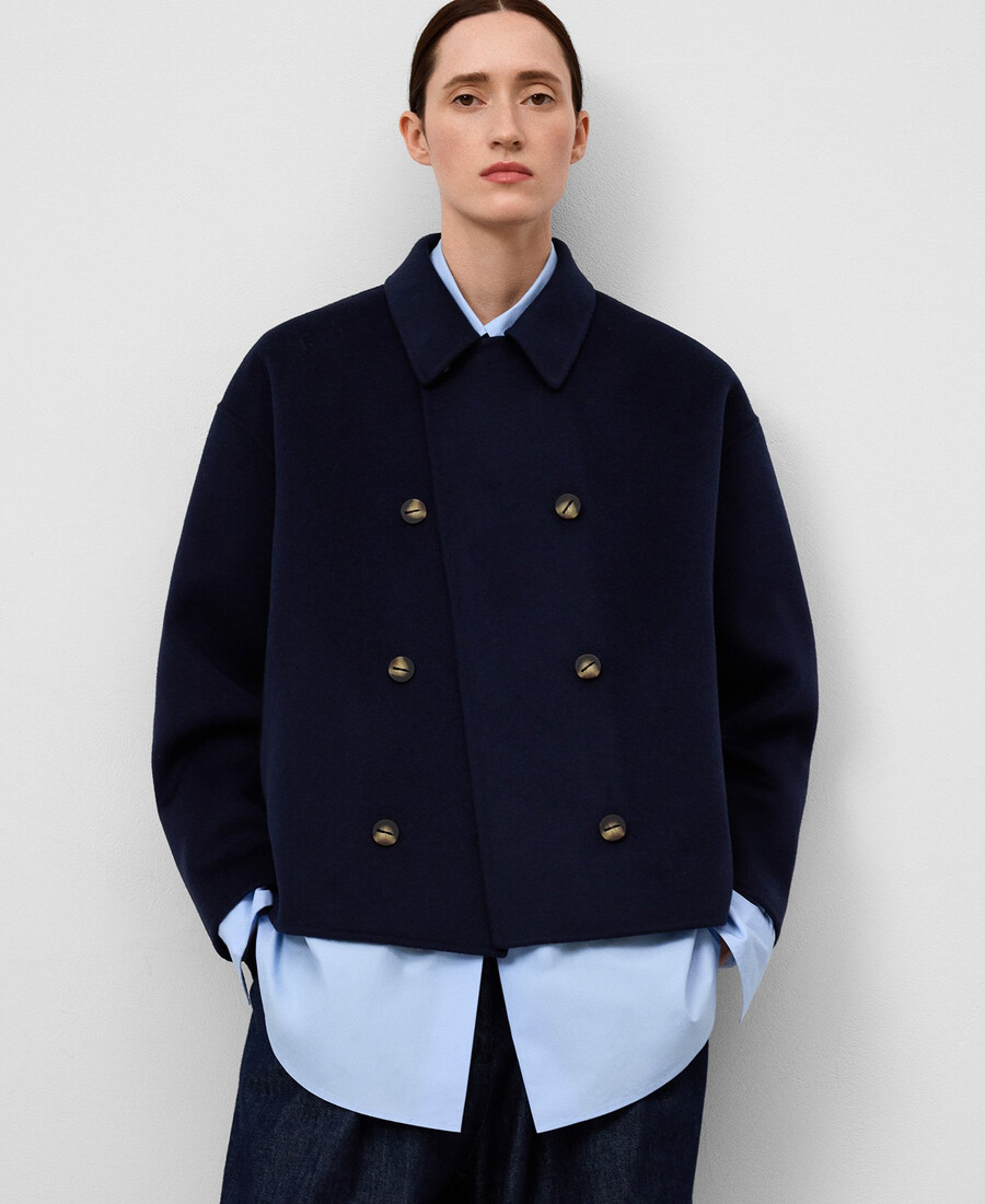 manteau court croisé femme