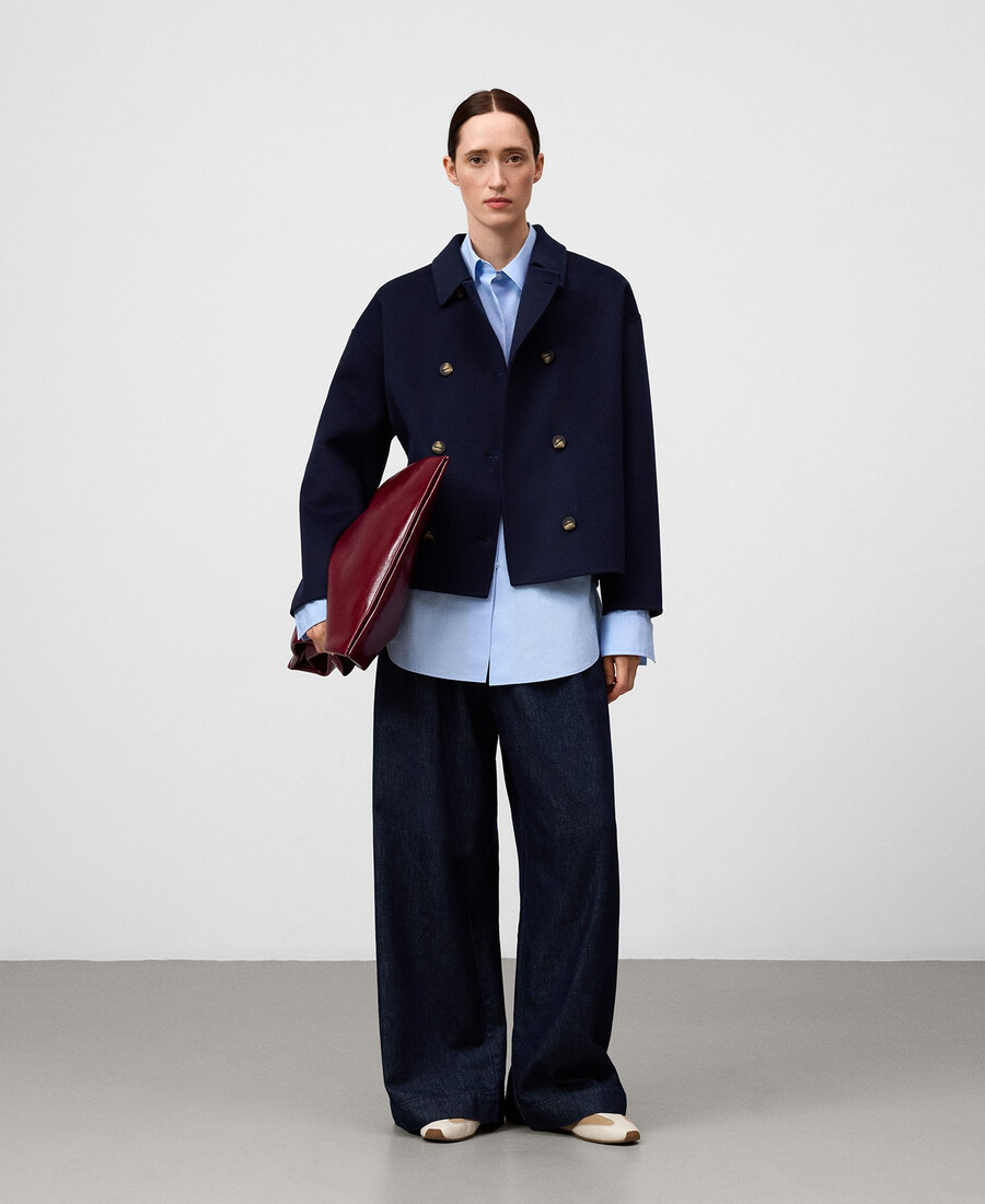 manteau court croisé femme