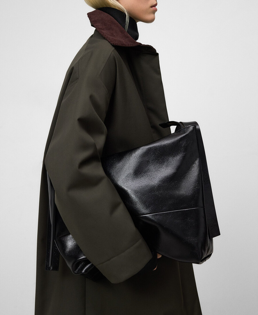 manteau long à col ouvert pour femme