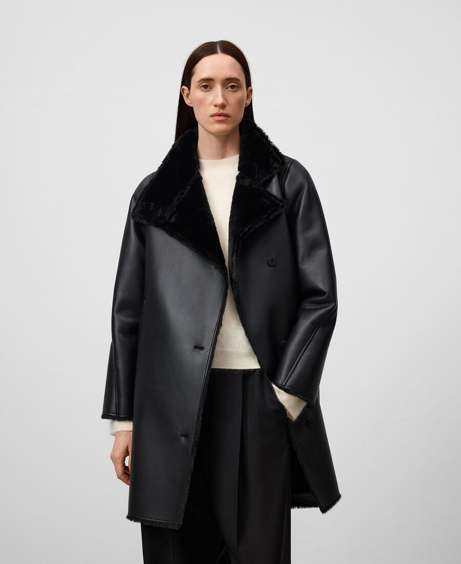 manteau croisé non en cuir pour femme