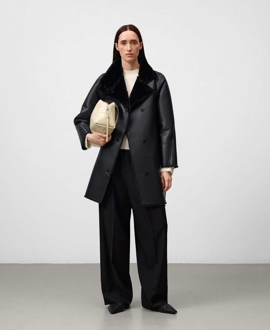 manteau croisé non en cuir pour femme