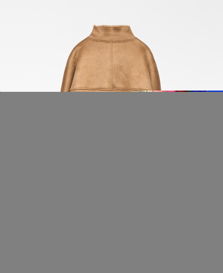 manteau croisé en faux daim pour femme