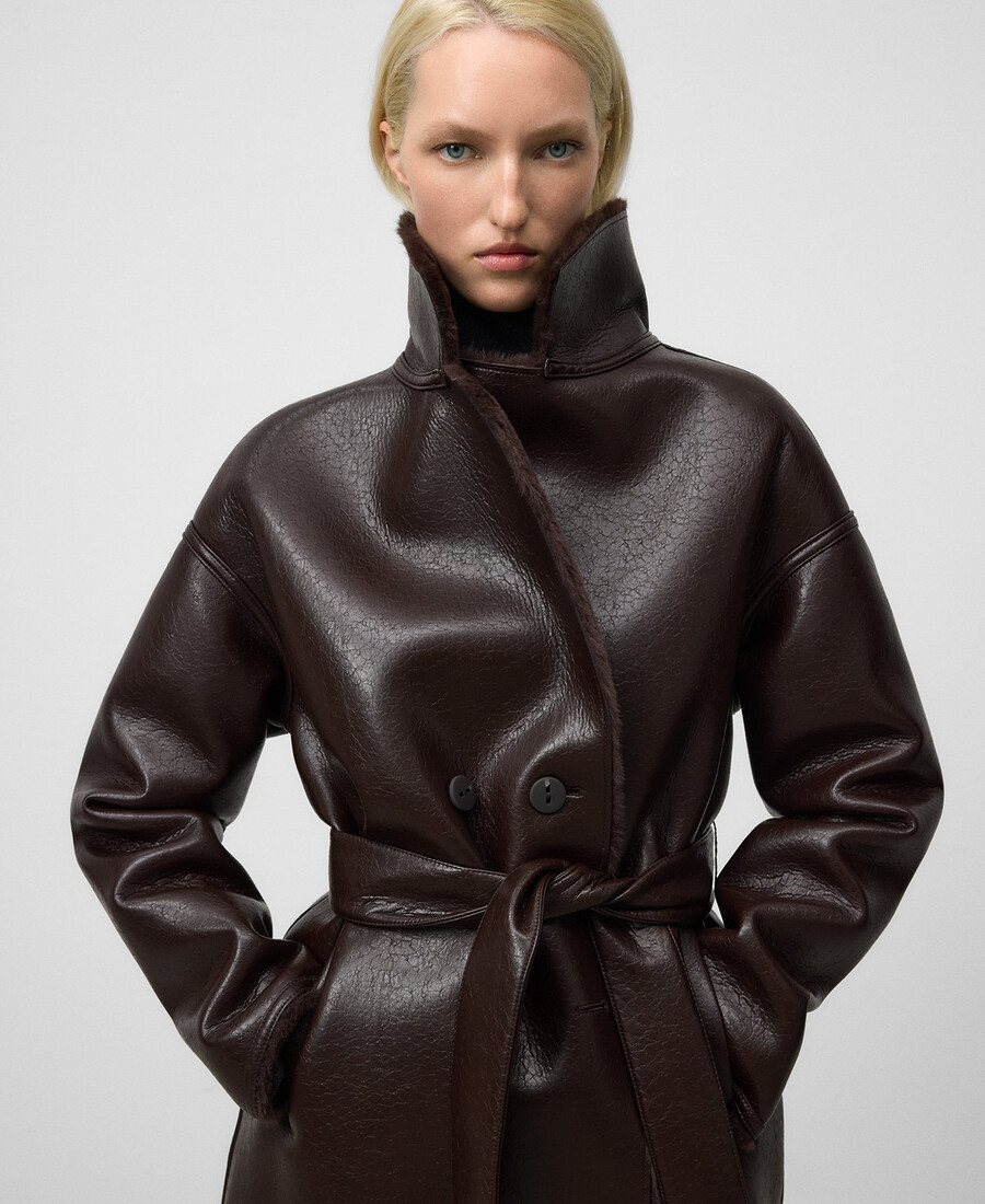 manteau femme double face non cuir