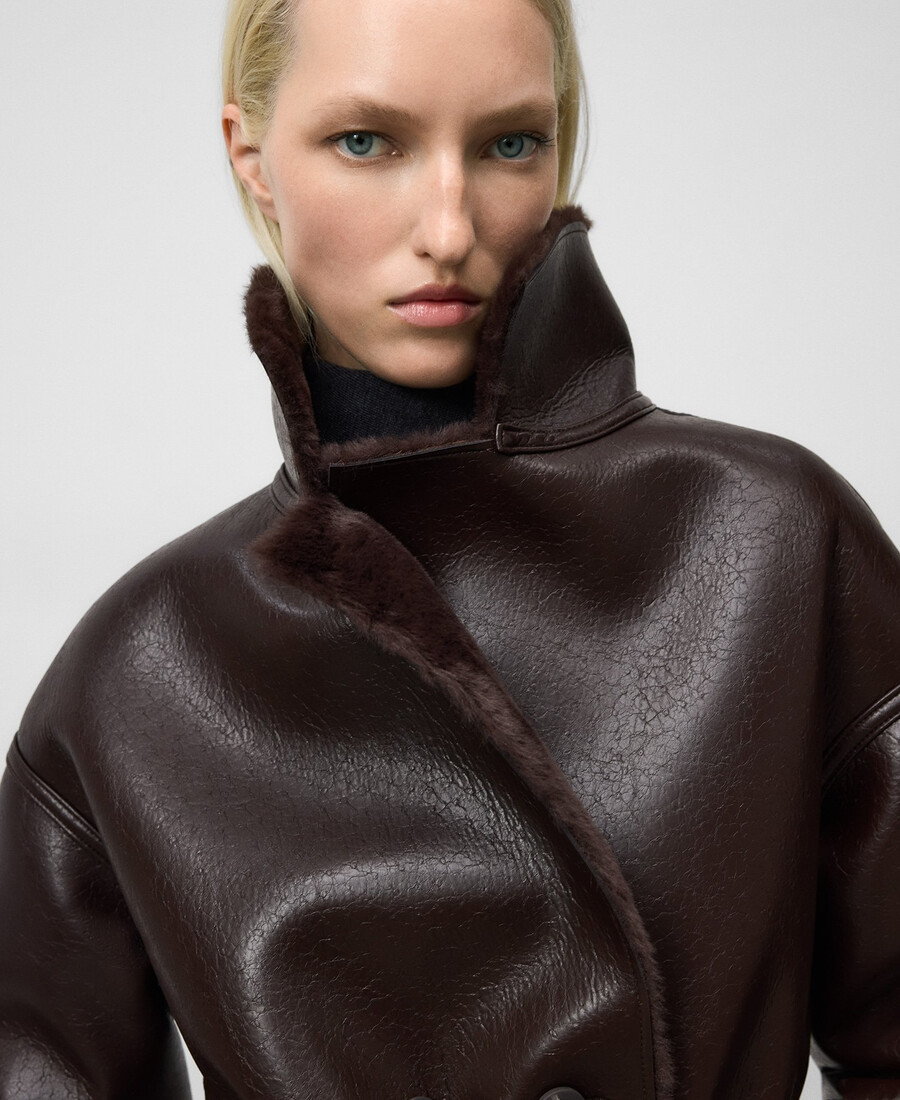 manteau femme double face non cuir