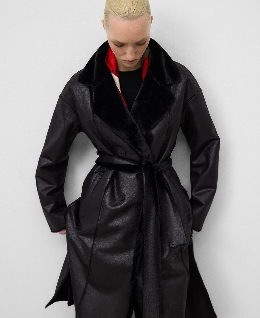 manteau femme double face non cuir
