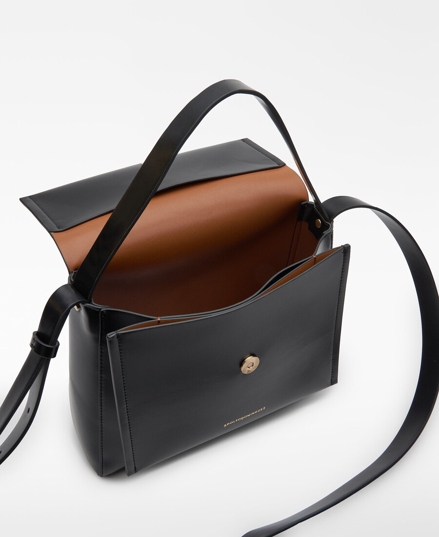 sac bandoulière femme à rabat en cuir et non-cuir
