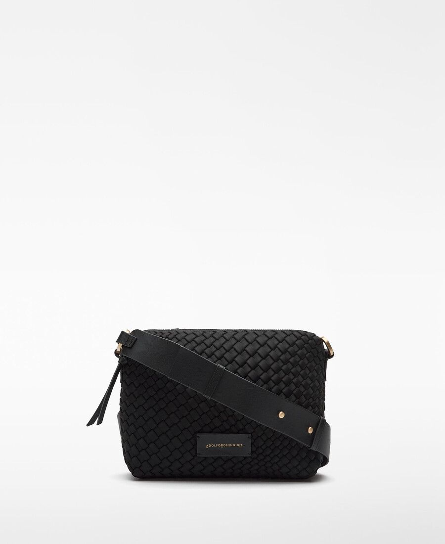 sac bandoulière moyen en tissu tressé pour femme