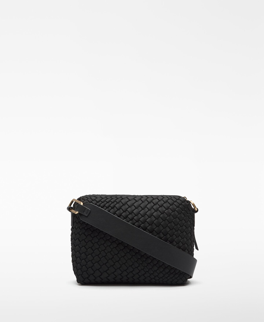sac bandoulière moyen en tissu tressé pour femme