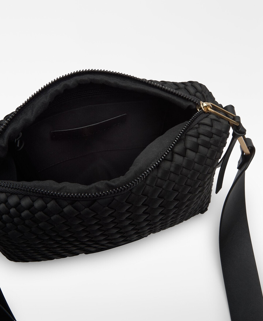 sac bandoulière moyen en tissu tressé pour femme