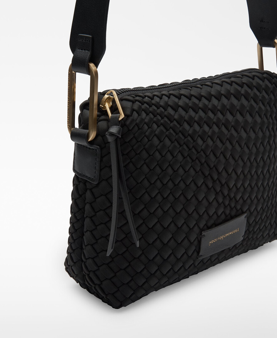 sac bandoulière moyen en tissu tressé pour femme