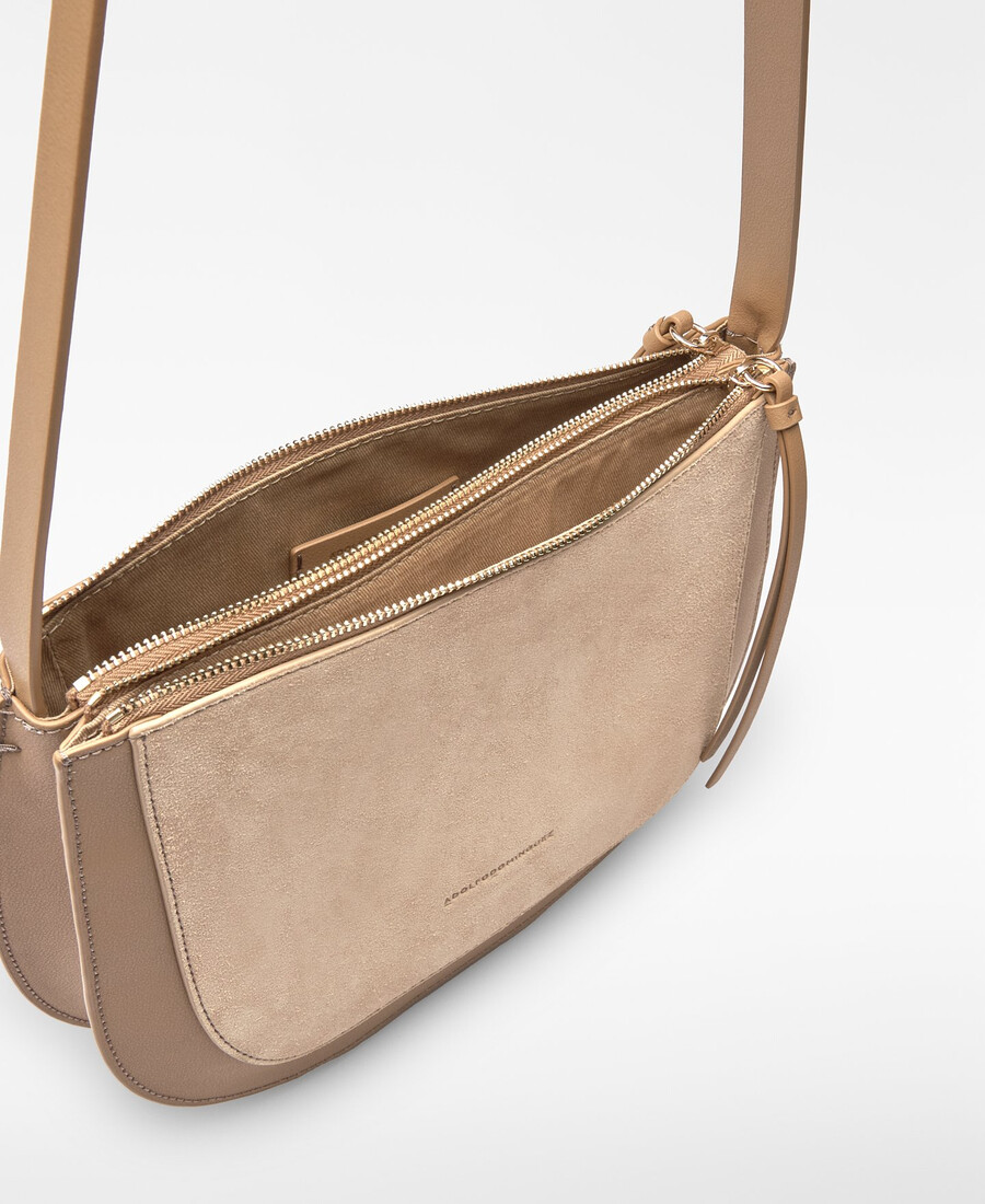 sac bandoulière dorna en daim moyen pour femme
