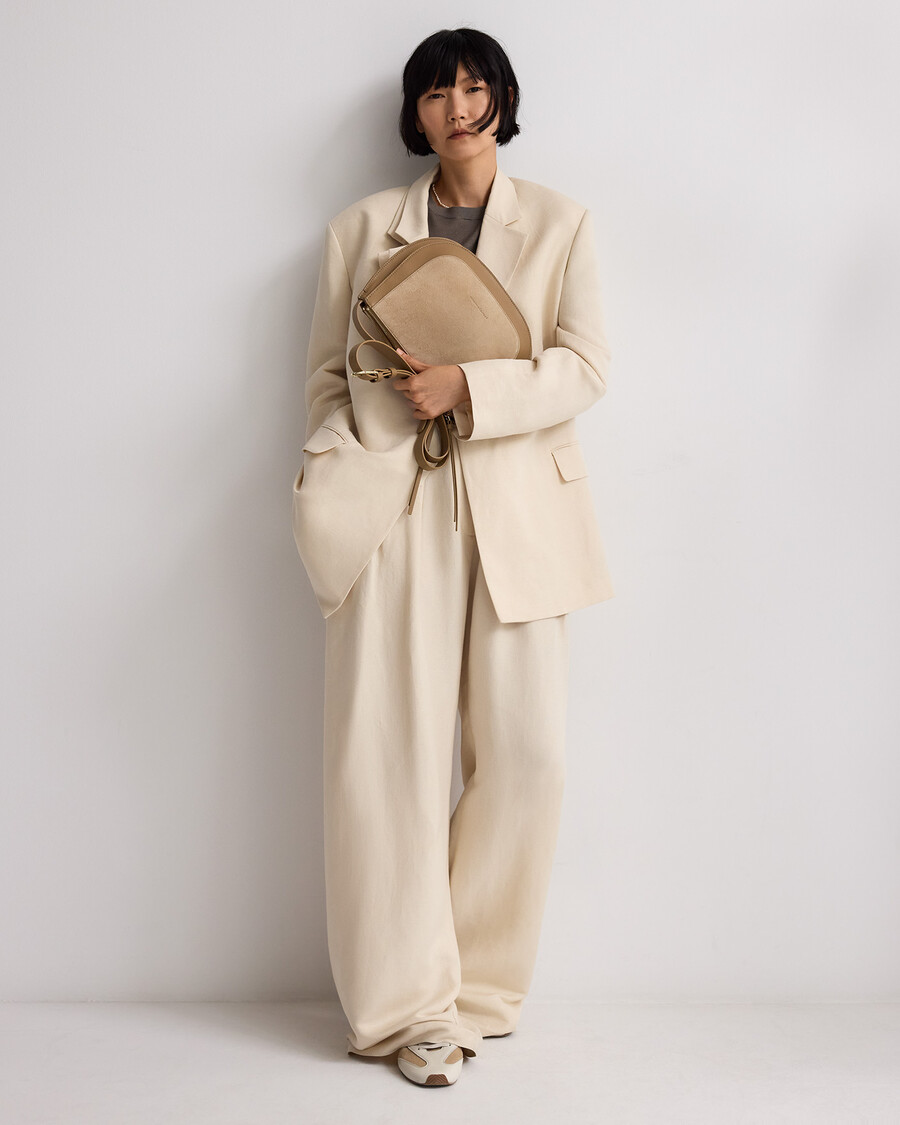 sac bandoulière dorna en daim moyen pour femme