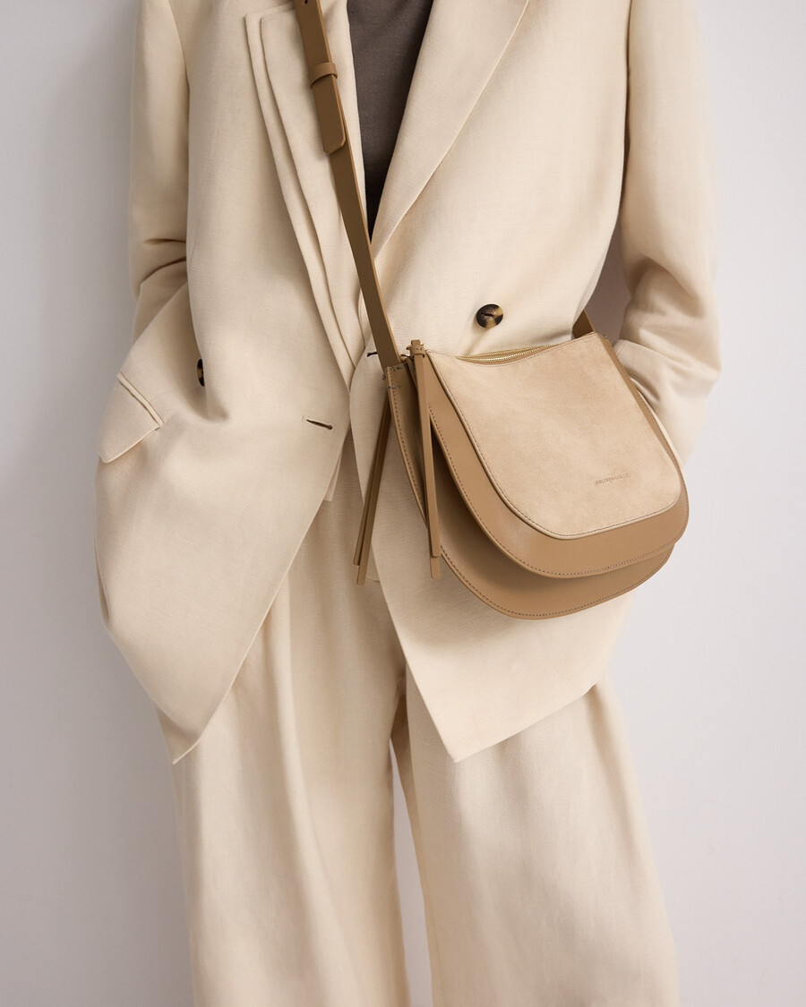 sac bandoulière dorna en daim moyen pour femme