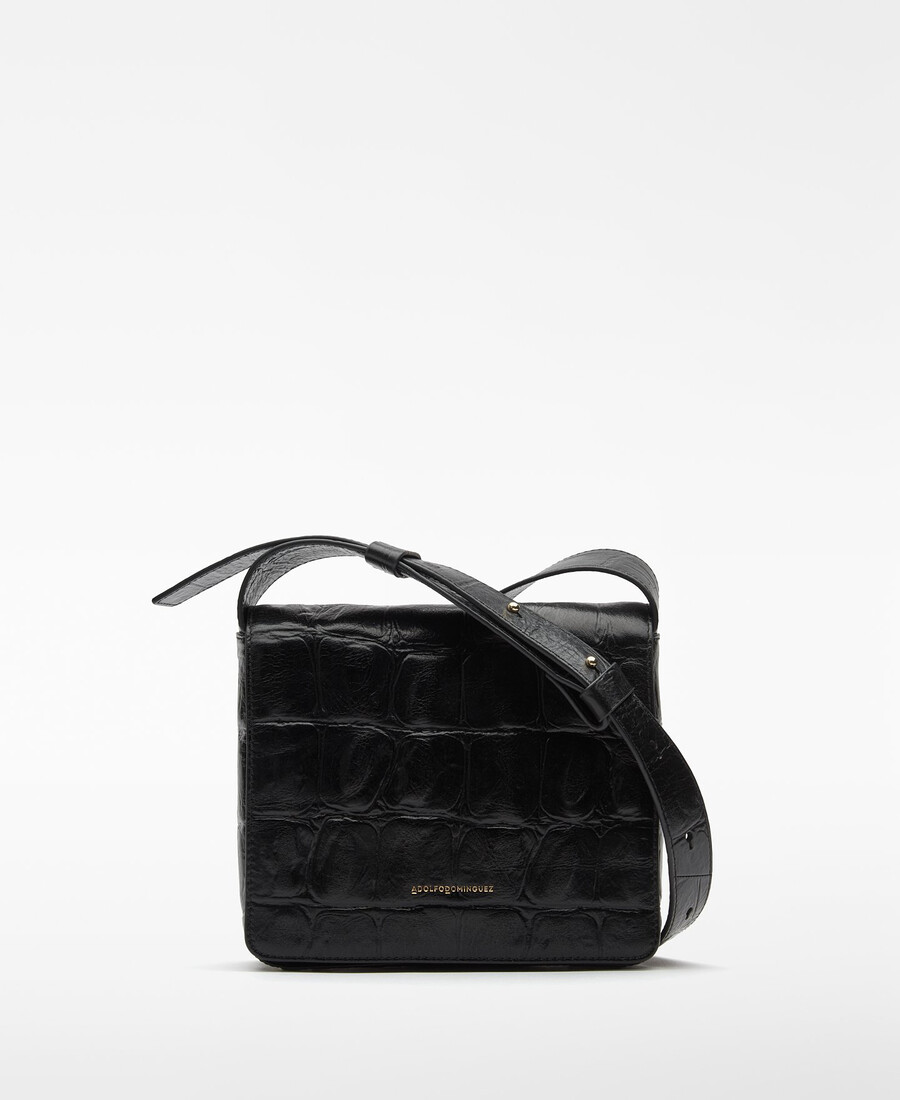 sac bandoulière femme en cuir mica à motif crocodile