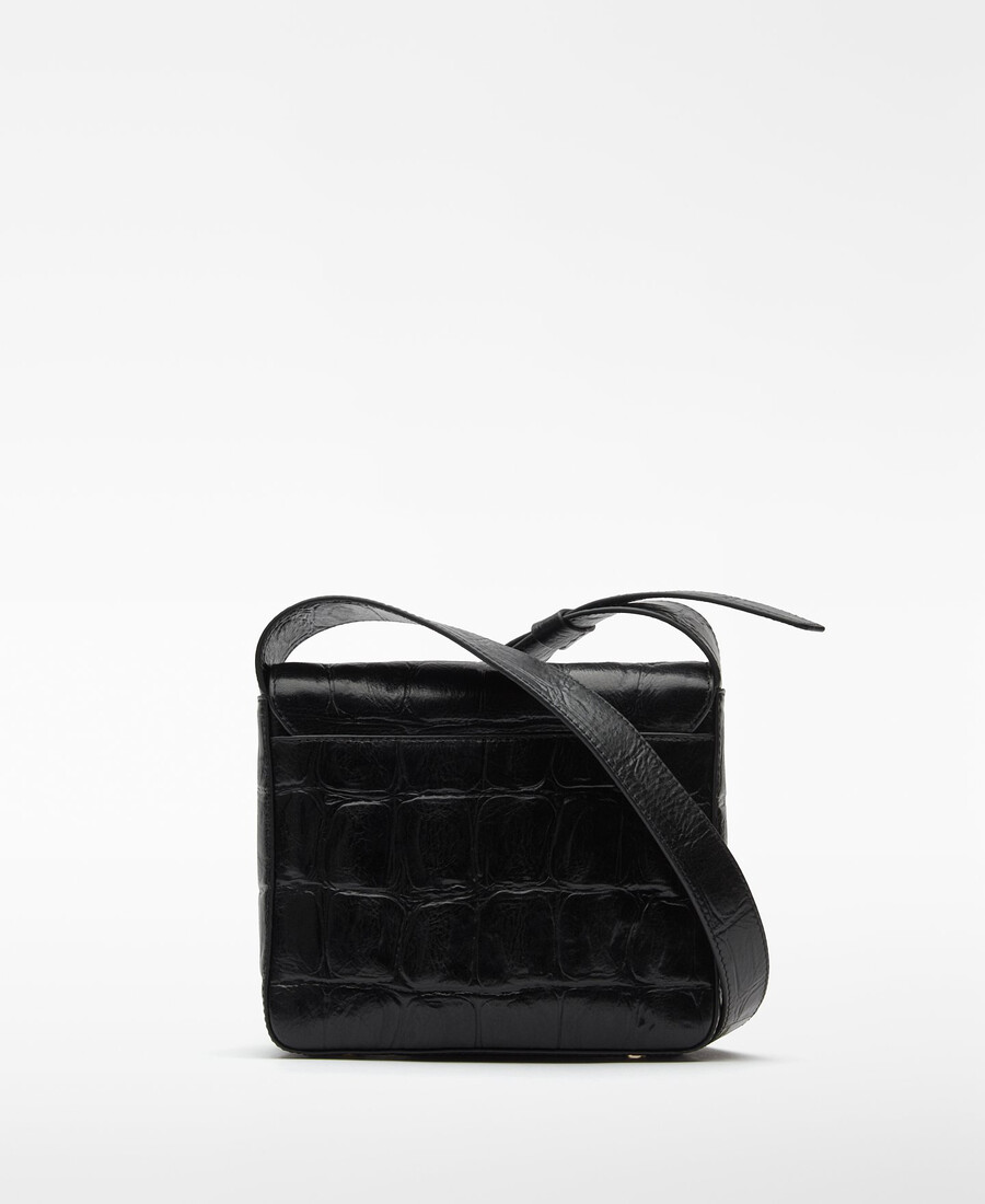 sac bandoulière femme en cuir mica à motif crocodile