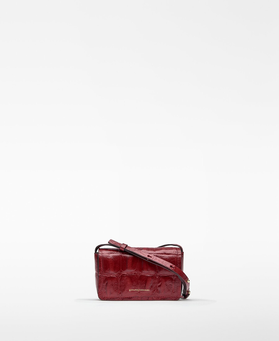 mini sac bandoulière femme en cuir mica à motif crocodile