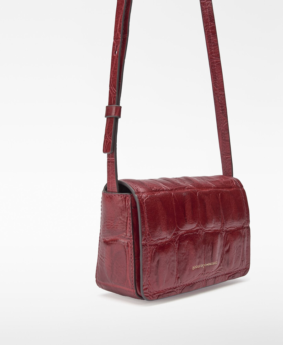 mini sac bandoulière femme en cuir mica à motif crocodile