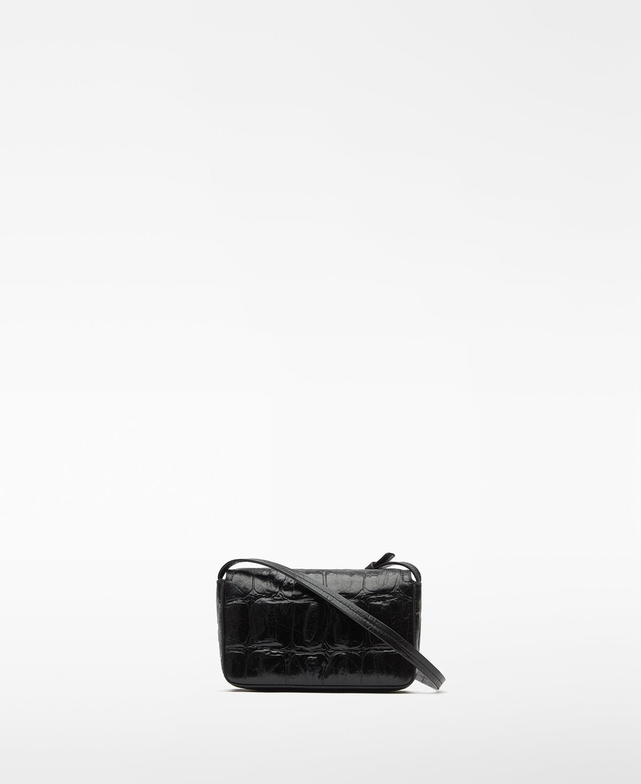 mini sac bandoulière femme en cuir mica à motif crocodile