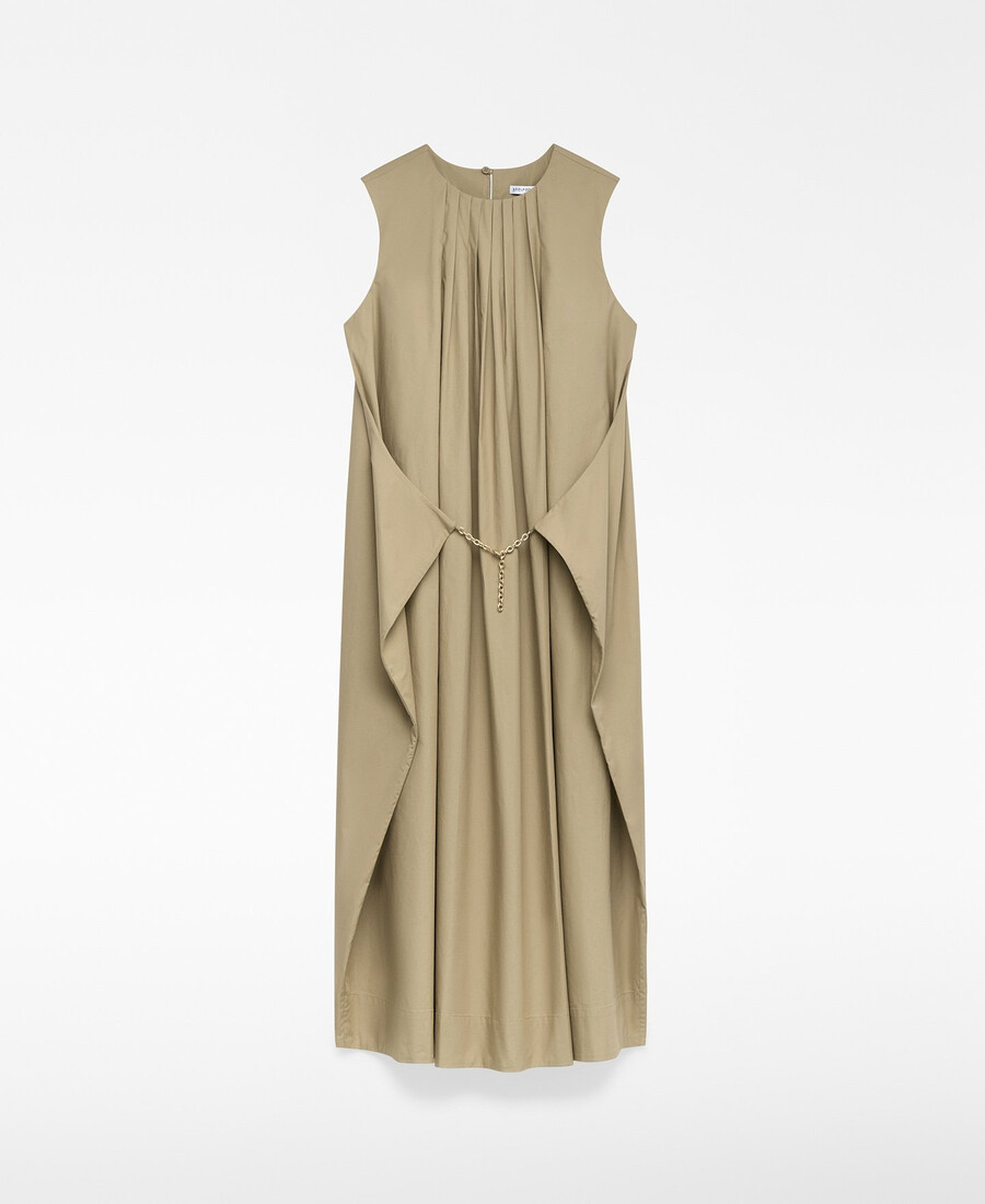 robe plissée avec détail de chaîne pour femme