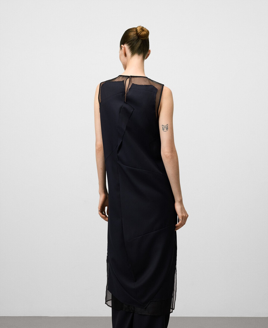 robe froissée en tissu contrasté pour femme