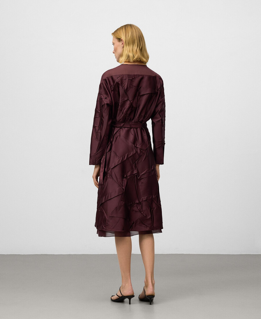 robe froissée en tissu contrasté pour femme
