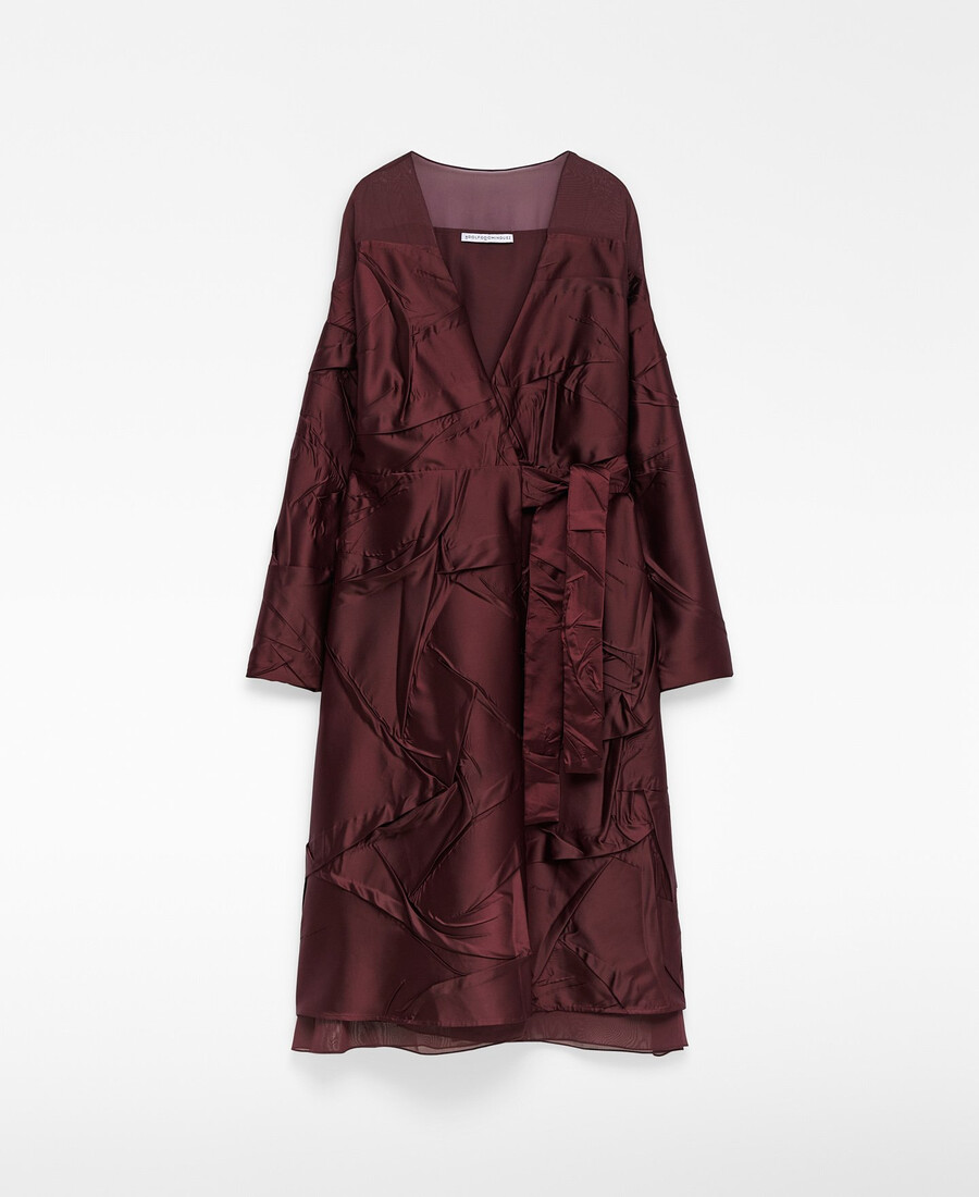 robe froissée en tissu contrasté pour femme