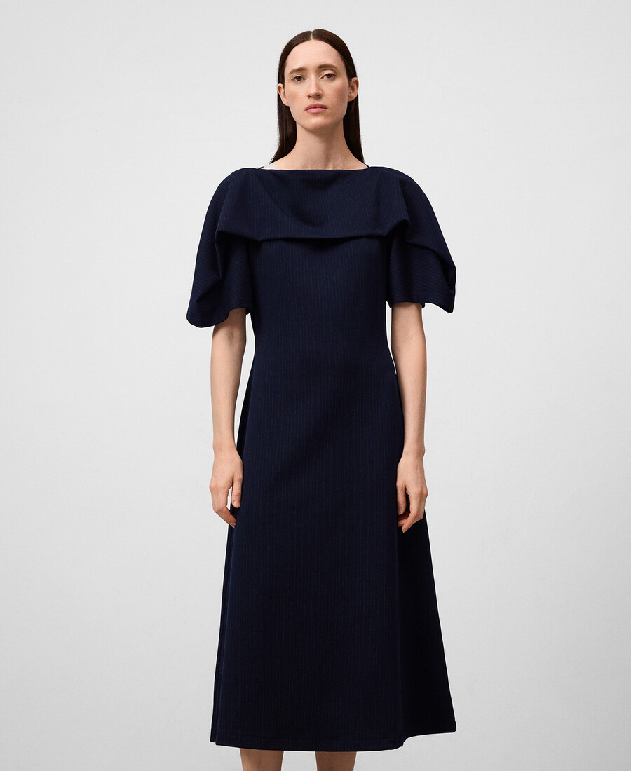 robe rayée à encolure bateau pour femme