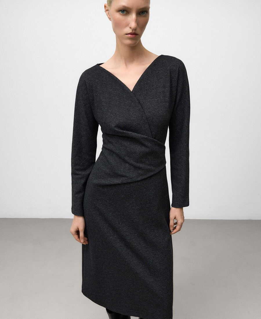 robe midi à chevrons pour femme