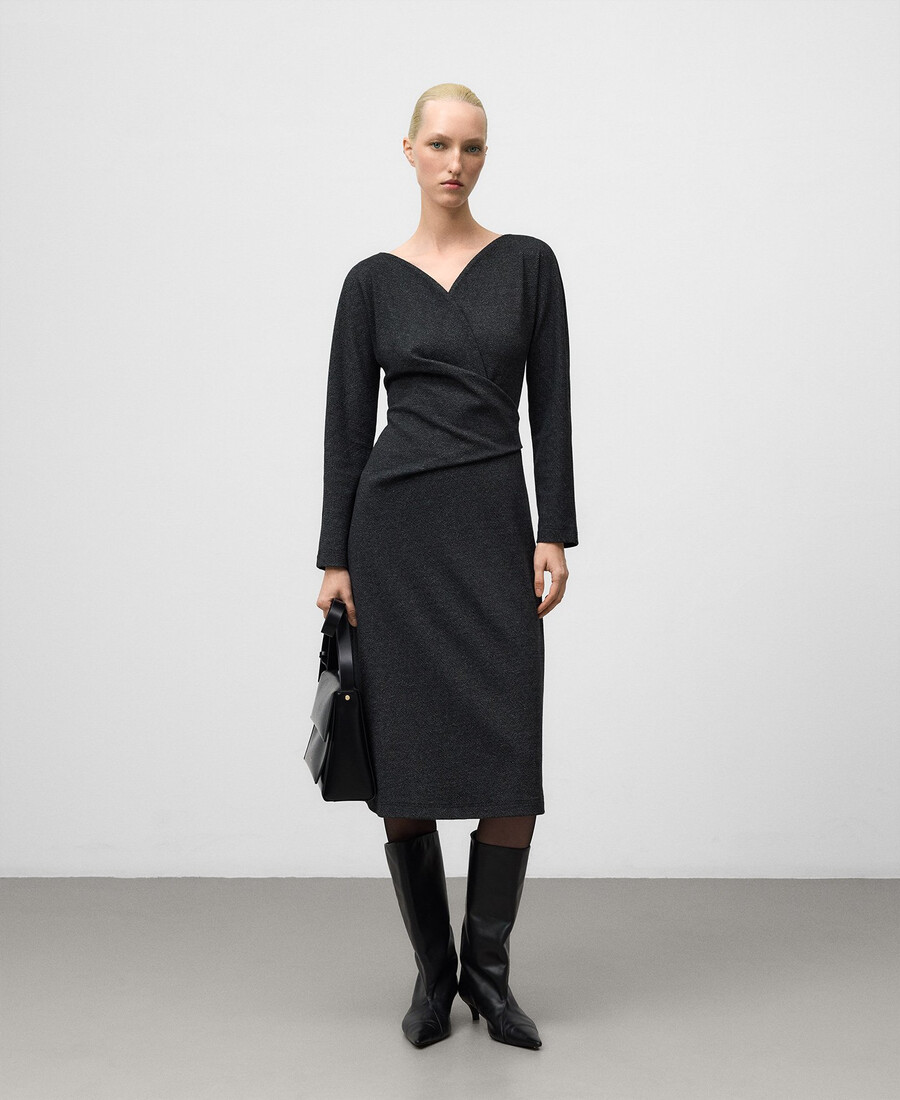 robe midi à chevrons pour femme